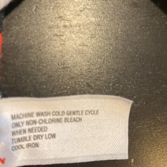 Gap Midi color block strip navy/red print work dress Faux wrap jersey XS - Picture 8 of 8